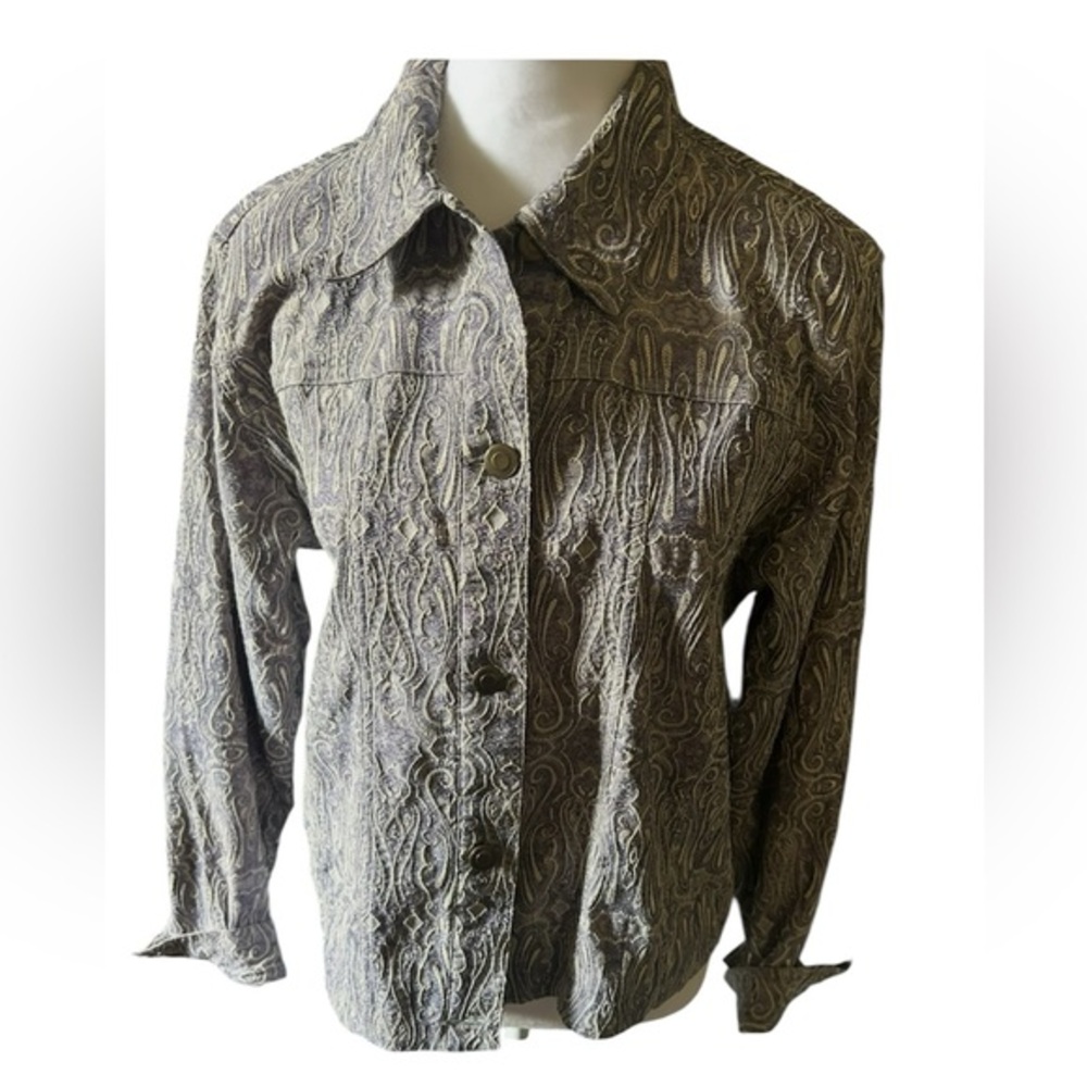 Coldwater Creek Ladies size M Navy Paisley Jean Jacket